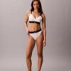 Bikini de cintura alta elástico em Microfiber com Monogram gráfico Bikini de cintura alta elástico em Microfiber com Monogram gráfico