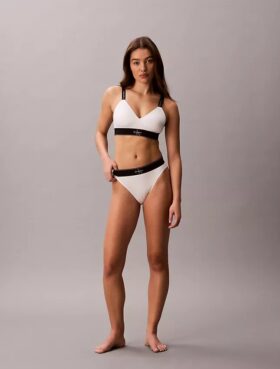 Bikini de cintura alta elástico em Microfiber com Monogram gráfico