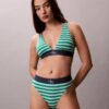 Bikini de cintura alta elástico em Microfiber com Monogram gráfico