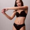 Bikini de cintura alta elástico em Microfiber com Monogram gráfico