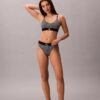 Bikini de cintura alta elástico em Microfiber com Monogram gráfico Bikini de cintura alta elástico em Microfiber com Monogram gráfico