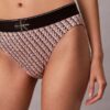 Bikini de cintura alta elástico em Microfiber com Monogram gráfico