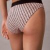 Bikini de cintura alta elástico em Microfiber com Monogram gráfico
