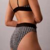 Bikini de cintura alta elástico em Microfiber com Monogram gráfico Bikini de cintura alta elástico em Microfiber com Monogram gráfico