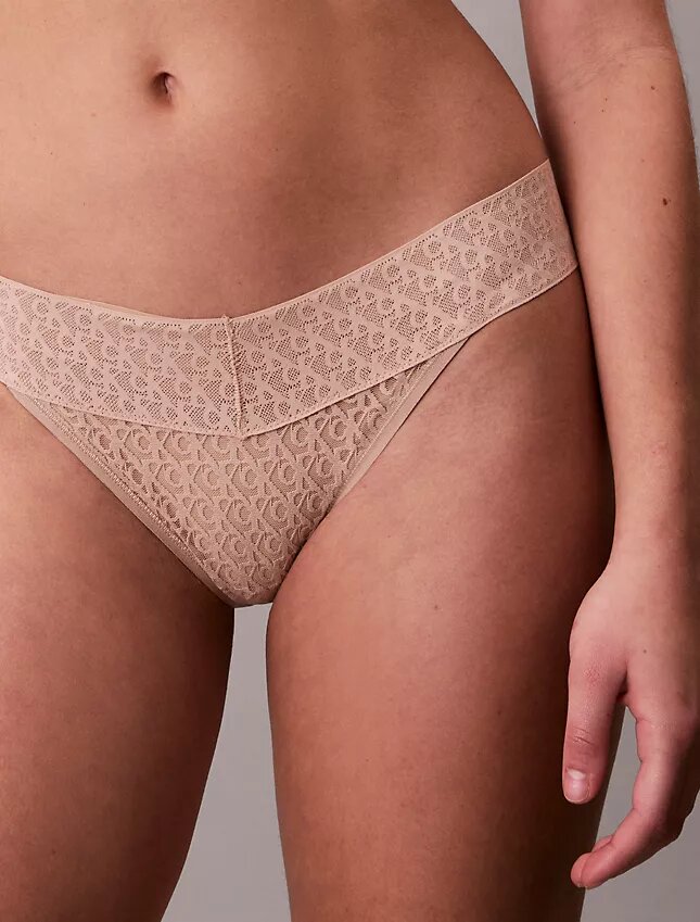 Bikini de renda com logótipo icónico Bikini de renda com logótipo icónico