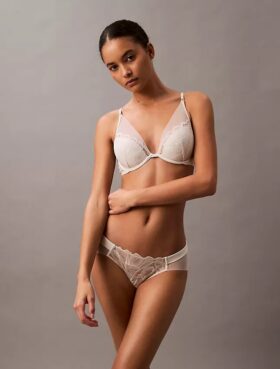Bikini de renda floral preta CK Black