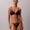 Bikini de renda floral preta CK Black Bikini de renda floral preta CK Black