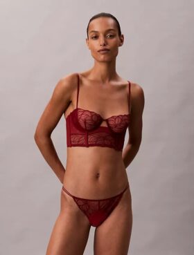 Bikini de renda floral preta da CK Black