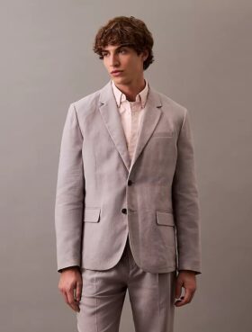 Blazer clássico em mistura de linho