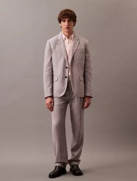 Blazer clássico em mistura de linho