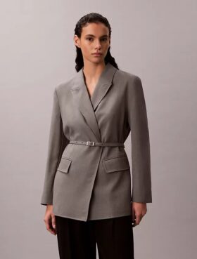 Blazer com cinto elástico