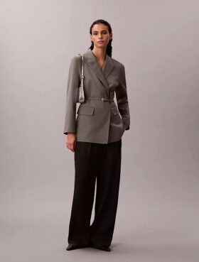Blazer com cinto elástico