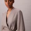 Blazer cruzado em jacquard de viscose