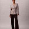 Blazer cruzado em jacquard de viscose