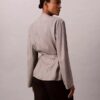 Blazer cruzado em jacquard de viscose