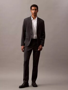 Blazer de Lã Mista com Um Botão