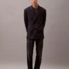 Blazer de mistura de gabardine de lã com fecho duplo
