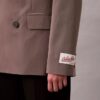 Blazer de mistura de gabardine de lã com fecho duplo