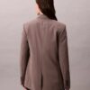 Blazer de mistura de gabardine de lã com fecho duplo
