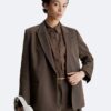 Blazer de sarja de lã
