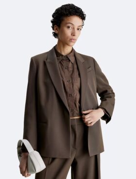 Blazer de sarja de lã