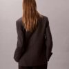 Blazer Descontraído em Mistura de Lã com Padrão Houndstooth