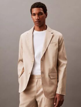 Blazer em mistura de linho