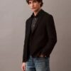 Blazer justo em gabardine de lã