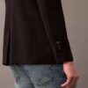 Blazer justo em gabardine de lã