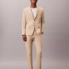 Blazer justo em mistura de linho