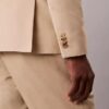 Blazer justo em mistura de linho