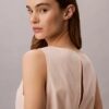 Blusa sem mangas em popeline de algodão