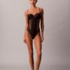 Bodys de renda floral CK Black