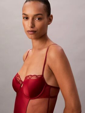 Bodys de renda floral CK Black