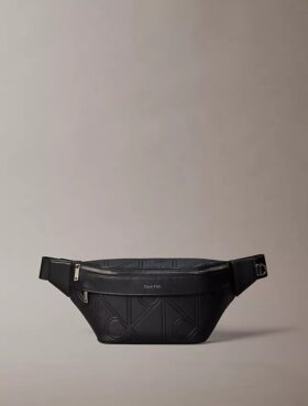 Bolsa de cintura com logótipo em relevo em toda a superfície
