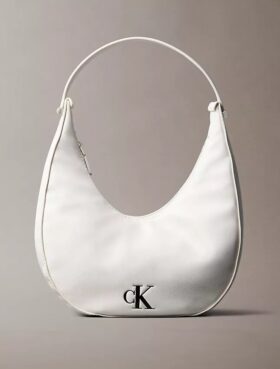 Bolsa de ombro pequena conversível com formato curvo