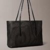Bolsa Tote com Logótipo Emblemático em Toda a Superfície e Bolsa Bolsa Tote com Logótipo Emblemático em Toda a Superfície e Bolsa