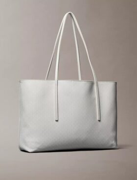 Bolsa Tote com Logótipo Emblemático em Toda a Superfície e Bolsa