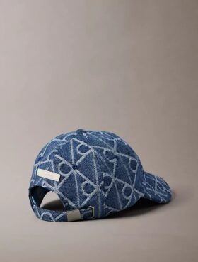 Boné de basebol com logótipo em Denim