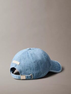 Boné de basebol com logótipo em Denim