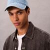 Boné de basebol com logótipo em Denim