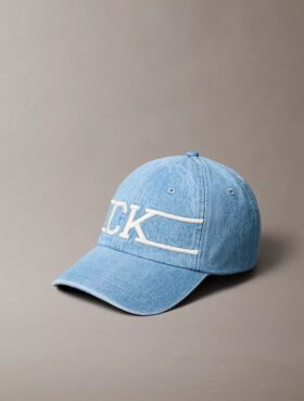 Boné de basebol em Denim com logótipo Monogram