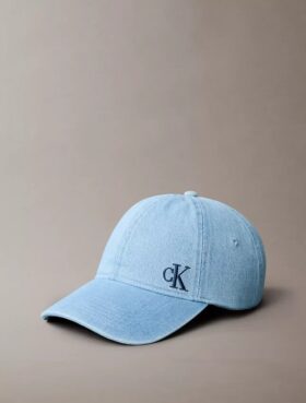 Boné de basebol em Denim desbotado com logótipo bordado Boné de basebol em Denim desbotado com logótipo bordado