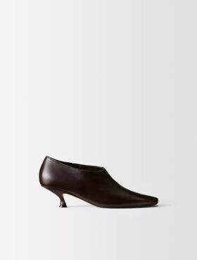 Bota de cano curto em pele Anna