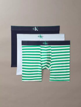 Boxer Brief com monograma gráfico em algodão Cotton Stretch, embalagem de 3 unidades