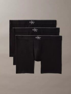 Boxer Brief com monograma gráfico em algodão Cotton Stretch, embalagem de 3 unidades