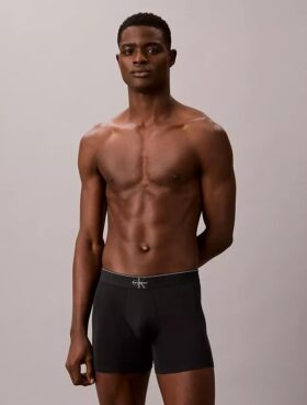 Boxer Brief com monograma gráfico em algodão Cotton Stretch, embalagem de 3 unidades