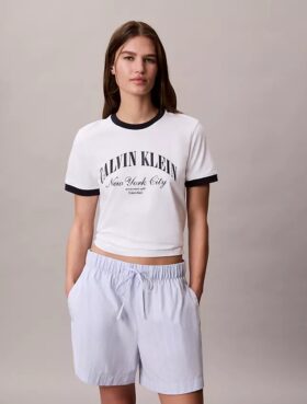 Boxers de popelina de algodão às riscas