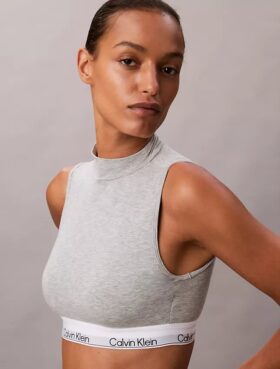 Bralette com gola alta, forrada com algodão Modal