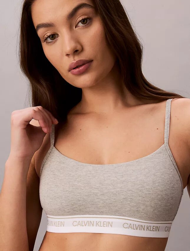 Bralette com logótipo de arquivo e forro leve Bralette com logótipo de arquivo e forro leve